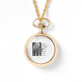 Happy 50. Jubiläum fügen Sie Pärchen Namen Datum H Armbanduhr