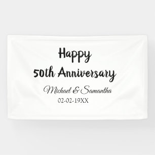 Happy 50. Jubiläum fügen Sie Pärchen Namen Datum H Banner