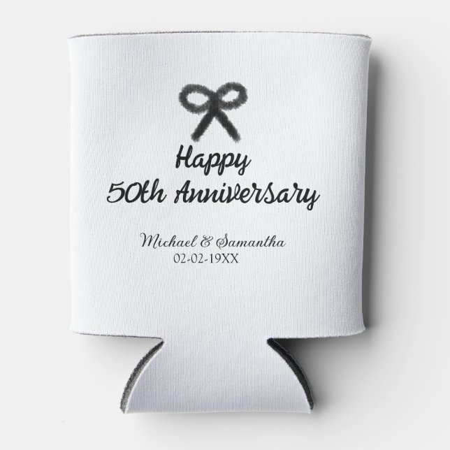 Happy 50. Jubiläum fügen Sie Pärchen Namen Datum H Dosenkühler (Vorderseite)