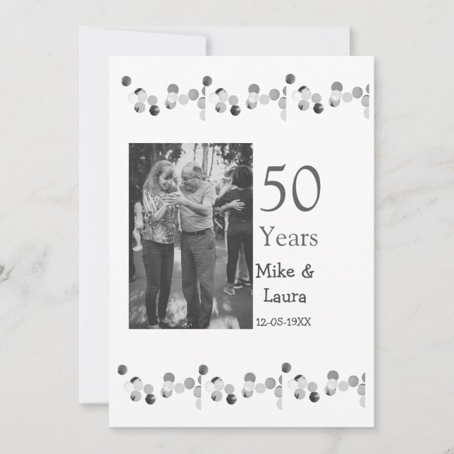 Happy 50. Jubiläum fügen Sie Pärchen Namen Datum H Einladung (Vorderseite)