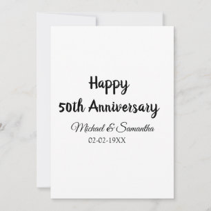 Happy 50. Jubiläum fügen Sie Pärchen Namen Datum H Einladung