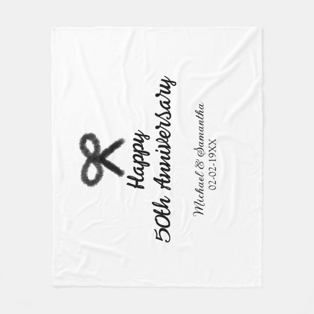 Happy 50. Jubiläum fügen Sie Pärchen Namen Datum H Fleecedecke (Vorderseite)