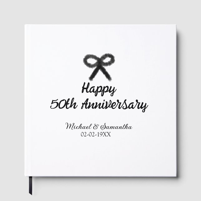 Happy 50. Jubiläum fügen Sie Pärchen Namen Datum H Gästebuch (Vorderseite)