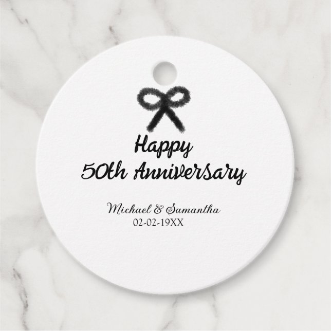 Happy 50. Jubiläum fügen Sie Pärchen Namen Datum H Geschenkanhänger (Vorderseite)