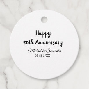 Happy 50. Jubiläum fügen Sie Pärchen Namen Datum H Geschenkanhänger