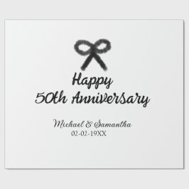 Happy 50. Jubiläum fügen Sie Pärchen Namen Datum H Geschenkpapier
