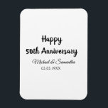 Happy 50. Jubiläum fügen Sie Pärchen Namen Datum H Magnet<br><div class="desc">Gestaltung</div>