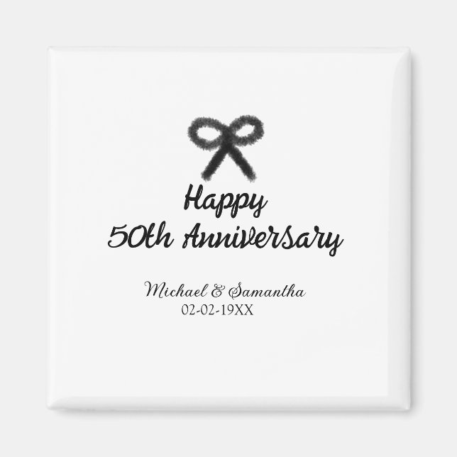 Happy 50. Jubiläum fügen Sie Pärchen Namen Datum H Magnet (Vorne)