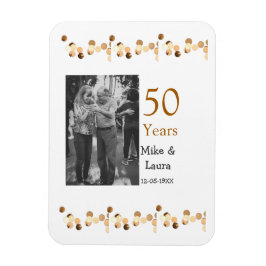Happy 50. Jubiläum fügen Sie Pärchen Namen Datum H Magnet