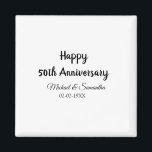 Happy 50. Jubiläum fügen Sie Pärchen Namen Datum H Magnet<br><div class="desc">Gestaltung</div>