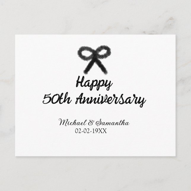 Happy 50. Jubiläum fügen Sie Pärchen Namen Datum H Postkarte (Vorderseite)