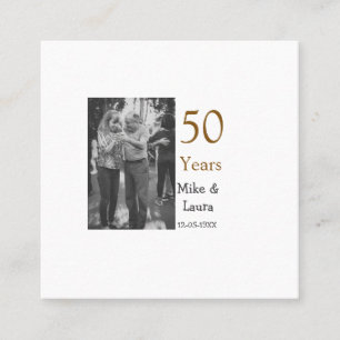 Happy 50. Jubiläum fügen Sie Pärchen Namen Datum H Quadratische Visitenkarte