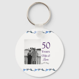 Happy 50. Jubiläum fügen Sie Pärchen Namen Datum H Schlüsselanhänger