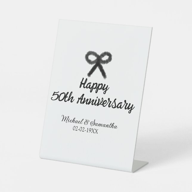 Happy 50. Jubiläum fügen Sie Pärchen Namen Datum H Sockelschild (Vorderseite)