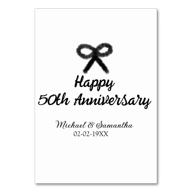 Happy 50. Jubiläum fügen Sie Pärchen Namen Datum H Tischnummer (Vorderseite)