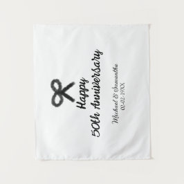 Happy 50. Jubiläum fügen Sie Pärchen Namen Datum H Wandteppich