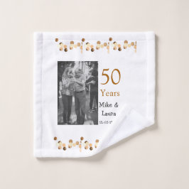 Happy 50. Jubiläum fügen Sie Pärchen Namen Datum H Waschlappen
