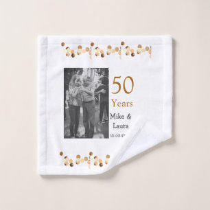 Happy 50. Jubiläum fügen Sie Pärchen Namen Datum H Waschlappen