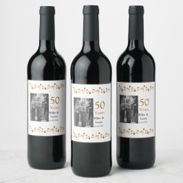 Happy 50. Jubiläum fügen Sie Pärchen Namen Datum H Weinetikett