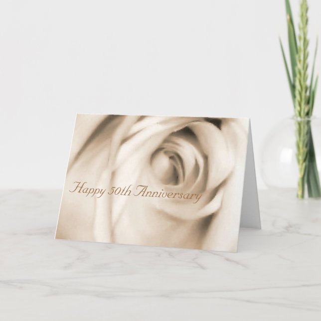 Happy 50. Jubiläumskarte Rose Karte (Vorderseite)