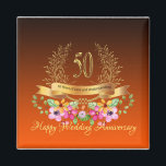 Happy 50 th Wedding Anniversary Magnet<br><div class="desc">Zum 50. Hochzeitstag Magnet schöne,  hochwertige Kunstwerke.,  Made with Liebe Einzigartig direkt aus meinen original Mixed Media und Digital Artwork Designs hergestellt.</div>
