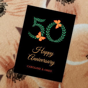 Happy 50. Wedding Anniversary Butterfly Card