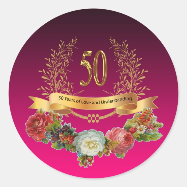 Happy 50. Wedding Anniversary Sticker (Vorderseite)