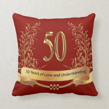 Happy 50. Wedding Anniversary Throw Kissen