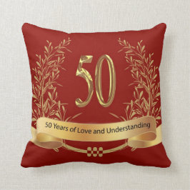 Happy 50. Wedding Anniversary Throw Kissen
