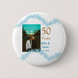 Happy 50th anniversary add couple name date weddin button