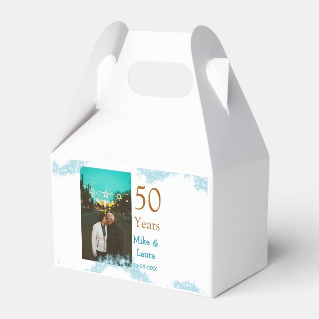 Happy 50th anniversary add couple name date weddin geschenkschachtel (Vorderseite)