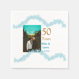 Happy 50th anniversary add couple name date weddin serviette