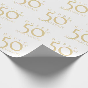 "Happy 50th Anniversary" Matte Pink Gold Geschenkpapier