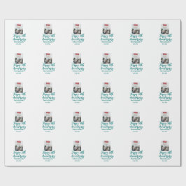 Happy 50th anniversary photo turquoise bow name da geschenkpapier