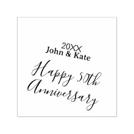 Happy 50th anniversary purple name year simple  permastempel