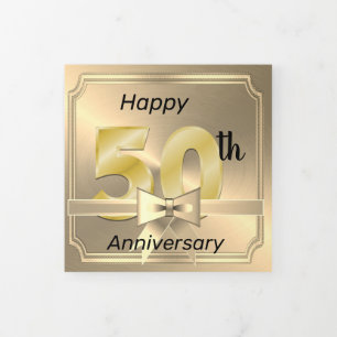 Happy 50th AnniversaryTri Falten Foto Card Dreifach Gefaltete Urlaubskarte