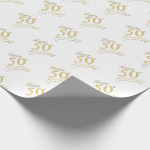 "Happy 50th Wedding !" Geschenkpapier