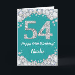 Happy 54. Geburtstagskarte Aquamarin und Silver Gl Karte<br><div class="desc">Herzlich willkommen zum 54. Geburtstag Aquamarin türkisfarbenes Aqua und Silver Glitzer Card mit personalisiertem Namen. Für weitere Anpassungen klicken Sie bitte auf die Schaltfläche "Anpassen" und verwenden Sie unser Designwerkzeug,  um diese Vorlage zu ändern.</div>