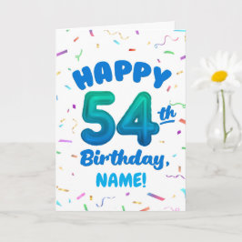 Happy 54th Birthday Card with Custom Name Karte
