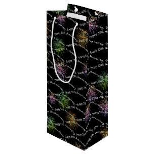 Happy 55-jähriges Feuerwerk Weinbeutel Geschenktüte Für Weinflaschen