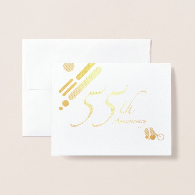 Happy 55-jähriges Mod Birds Folienkarte (Vorderseite mit Umschlag)