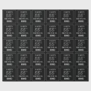 HAPPY 55TH BIRTHDAY; Art Deco Style w/ Custom Name Geschenkpapier