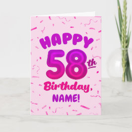 Happy 58th Birthday Card with Custom Name Karte