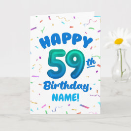 Happy 59th Birthday Card with Custom Name Karte