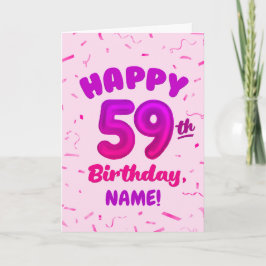 Happy 59th Birthday Card with Custom Name Karte
