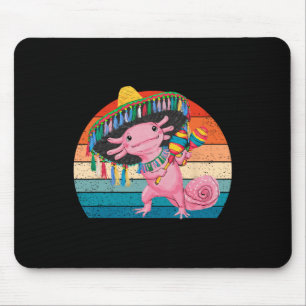 Happy 5 De Mayo Axolotl Sombrero Cinco De Mayo Gir Mousepad