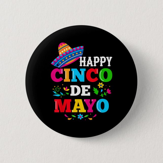 Happy 5 De Mayo Lasse Fiesta Viva Mexico Cinco De  Button (Vorderseite)