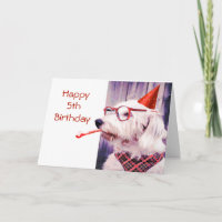 Happy 5. Geburtstags Spaß Hundeschlitten Blank Ins