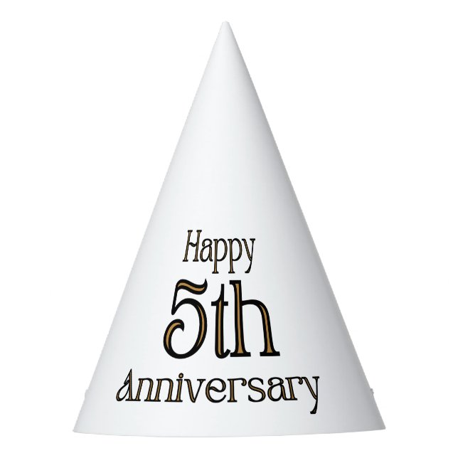 Happy 5th Anniversary Party Hat Partyhütchen (Vorderseite)