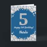 Happy 5th Birthday Blue and Silver Glitzer Card Karte<br><div class="desc">Happy 5th Birthday Blue and Silver Glitzer Card mit personalisiertem Namen. Für weitere Anpassungen klicken Sie bitte auf die Schaltfläche "Anpassen" und verwenden Sie unser Designwerkzeug,  um diese Vorlage zu ändern.</div>